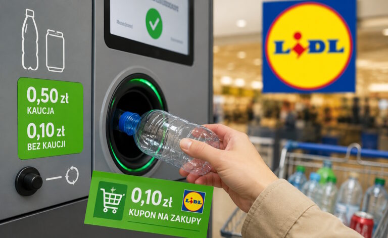 Lidl оставил бонус 0,10 zł за бутылки и банки без знака кауции до конца сентября
