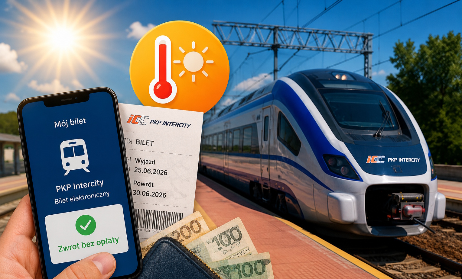 PKP Intercity дозволила повне повернення квитків на дні сильної спеки до 30 червня
